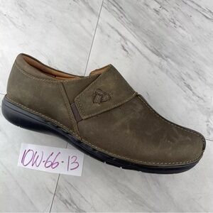 Clarks Un Loop Ave Womens 10 W Wide Loafer Taupe Leather Shoes